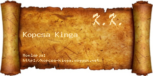 Kopcsa Kinga névjegykártya