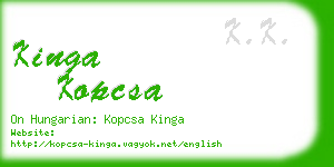 kinga kopcsa business card